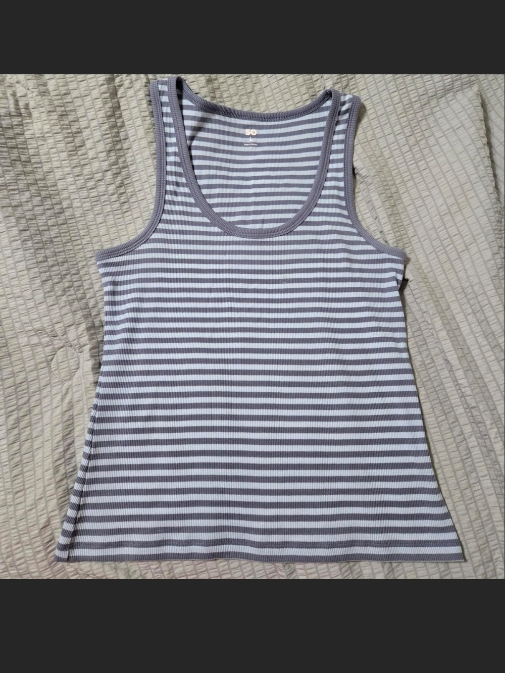SO Ribbed Stripe Tank Top in Blue And Dark Blue/purple